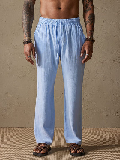 Cozy Drawstring Cotton Linen Straight Pants Pants coofandystore 