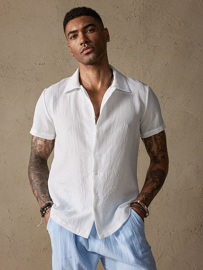 COOFANDY Men's 2 Piece Linen Set Short Sleeve Henley Shirts and