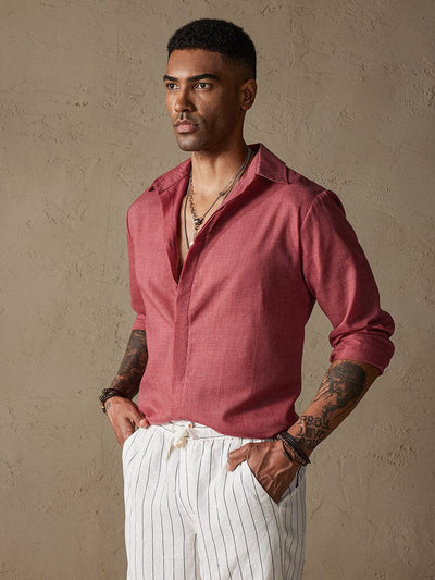 Classic Cozy Cotton Linen Long Sleeve Shirt Shirts coofandystore 