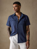 Cotton Linen Solid Color Double Pockets Shirt Shirts coofandystore 
