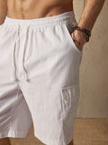 Linen Style Casual Shorts with Pockets Shorts coofandy 