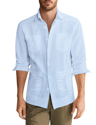 Coofandy Cotton Style Pocket Shirt (US Only) Shirts coofandy Blue S 