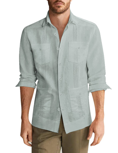 Coofandy Cotton Style Pocket Shirt (US Only) Shirts coofandy Light Grey S 