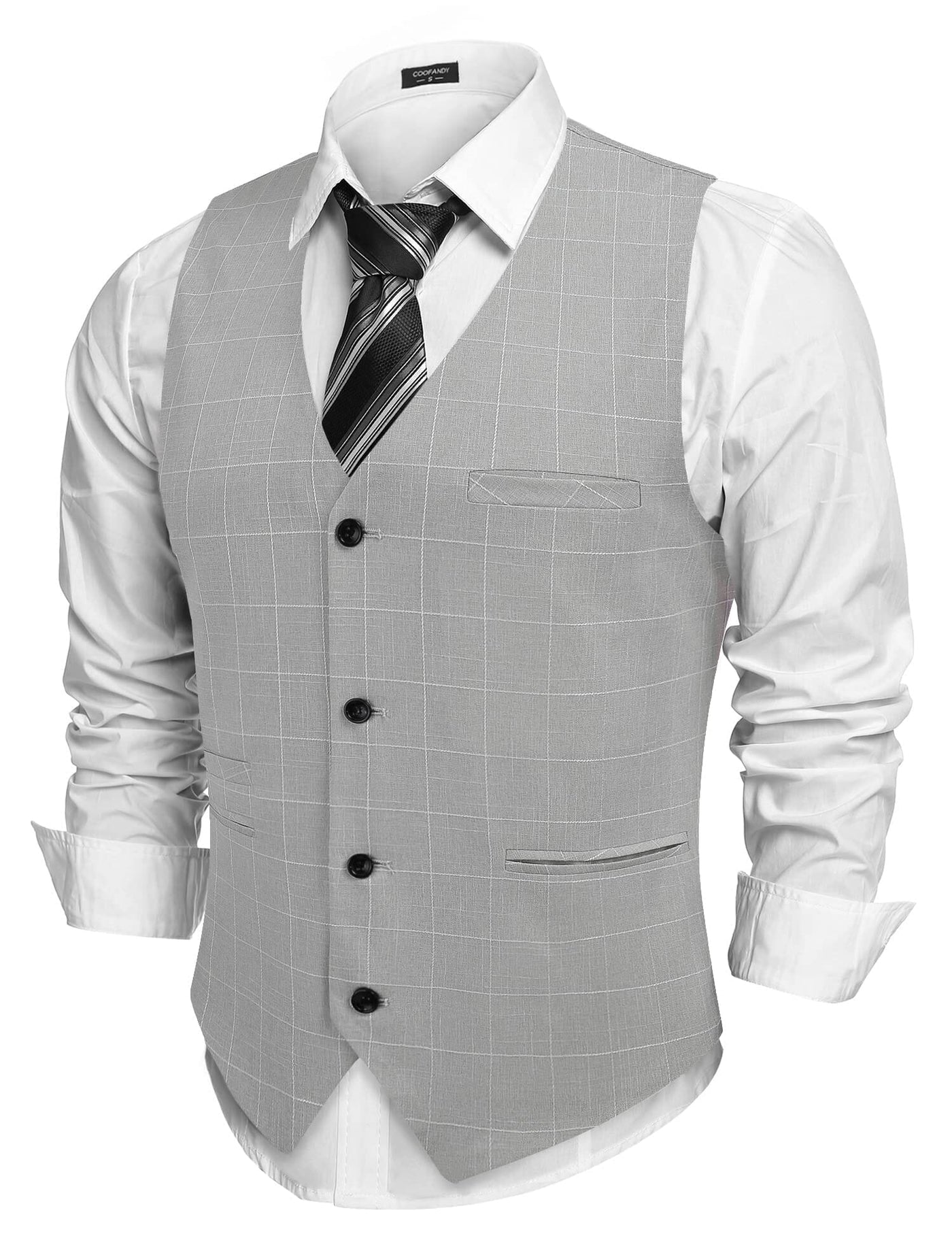 Coofandy Waistcoat Business Vests (US Only) Vest coofandy Light Grey S 