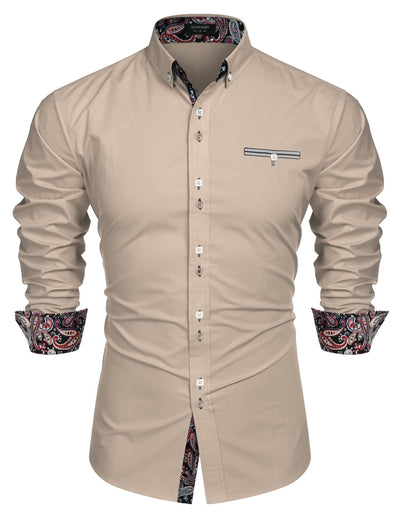 Coofandy Dress Button Down Shirts (US Only) Shirts coofandy Khaki S 