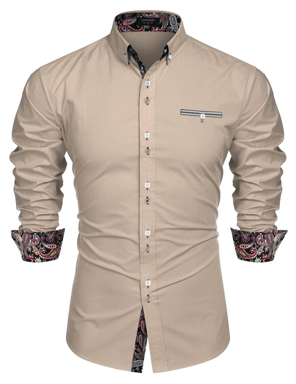 Coofandy Dress Button Down Shirts (US Only) Shirts coofandy Khaki S 