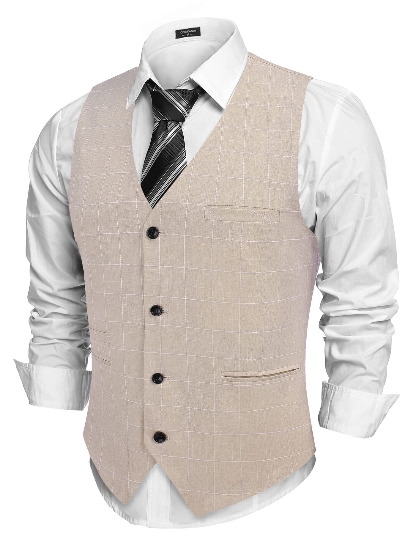 Coofandy Waistcoat Business Vests (US Only) Vest coofandy Light Khaki S 
