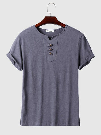 Coofandy V neck Linen T shirt T-Shirt coofandystore Dark Grey M 