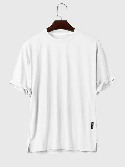 Round Neck Breathable T-Shirt coofandystore White M 