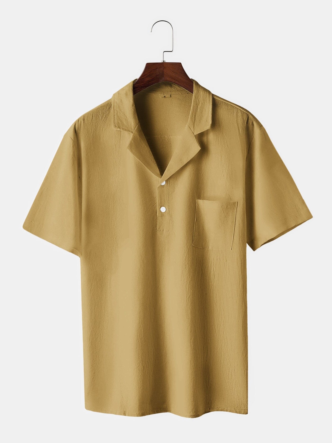 Coofandy Linen Style Vintage Shirt Shirts coofandystore Yellow S 