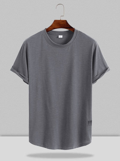 Casual Round Neck T-shirt coofandystore Grey S 