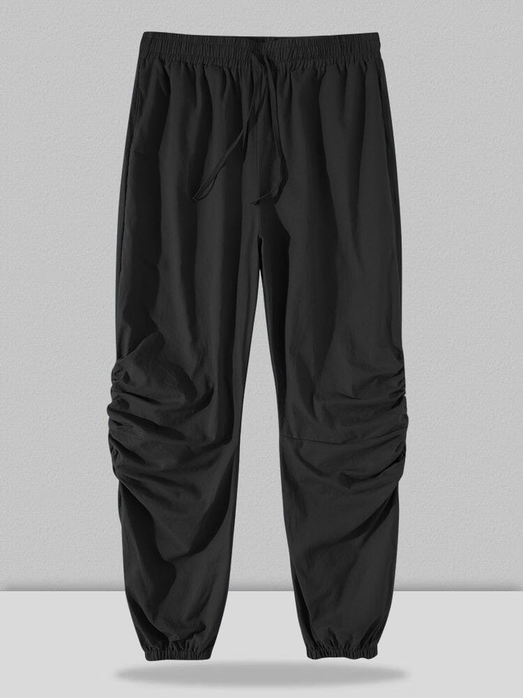 Coofandy Harem linen style lace-up pants coofandystore Black S 