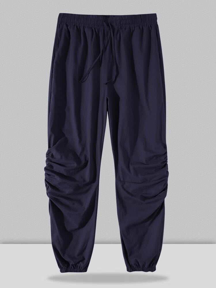 Coofandy Harem linen style lace-up pants coofandystore Navy Blue S 