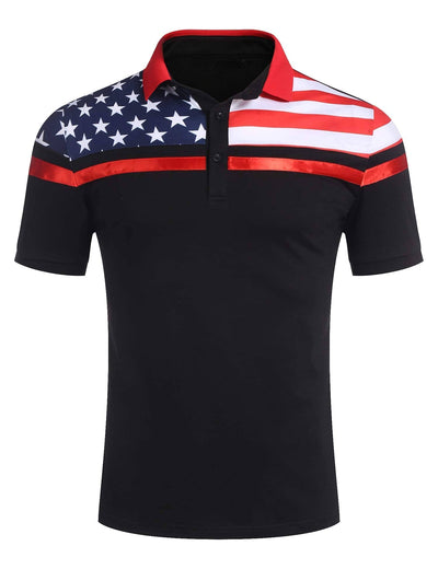 Coofandy American Flag Polo Shirt (US Only) Polos coofandy 
