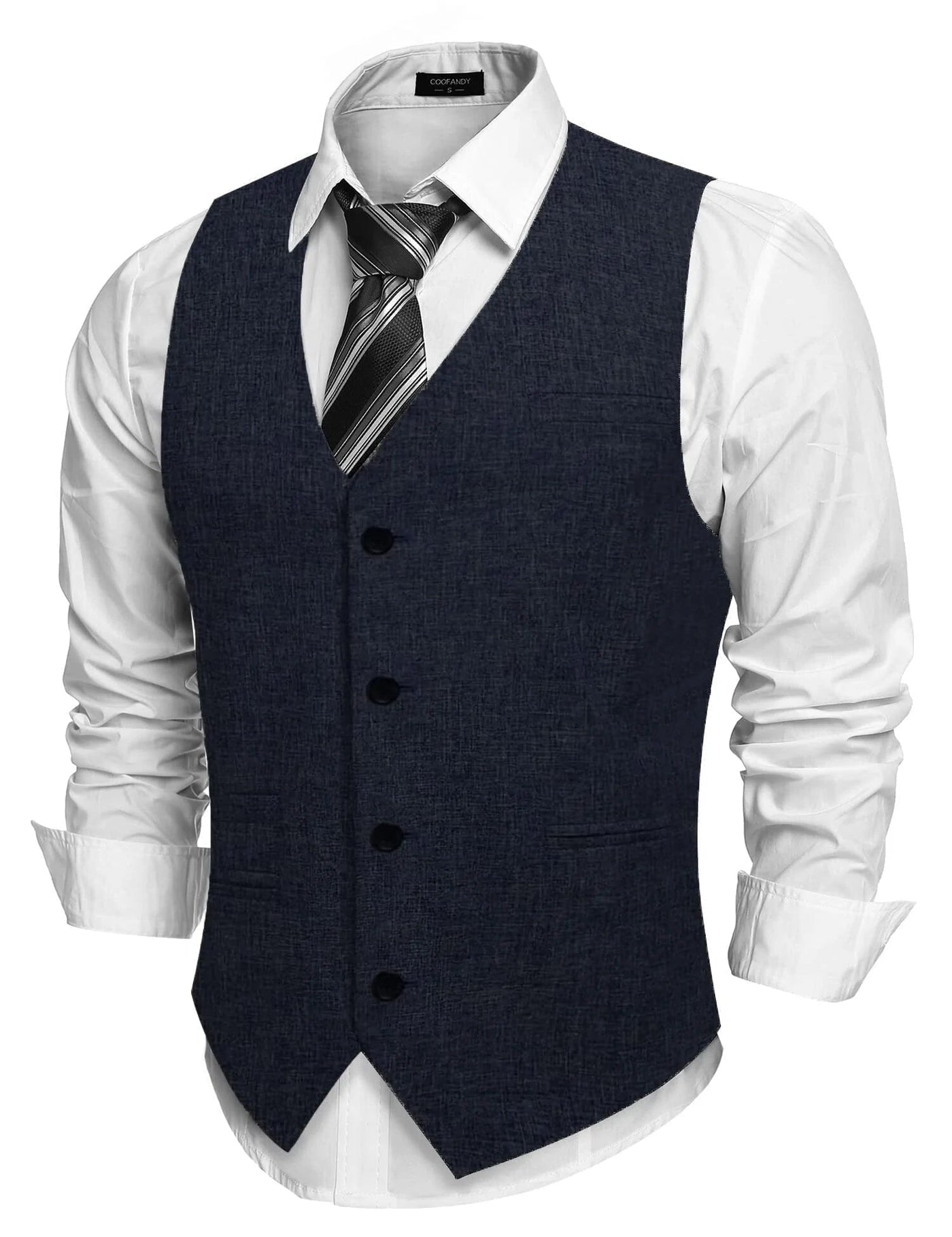 Coofandy Waistcoat Business Vests (US Only) Vest coofandy Navy Blue S 