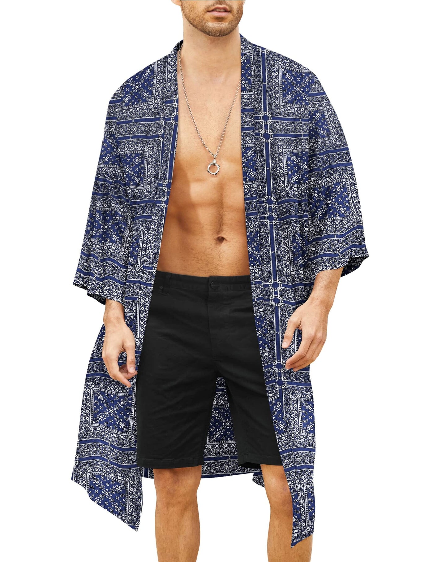 Coofandy Lightweight Kimono Robe (US Only) Robe coofandy Navy Blue S 