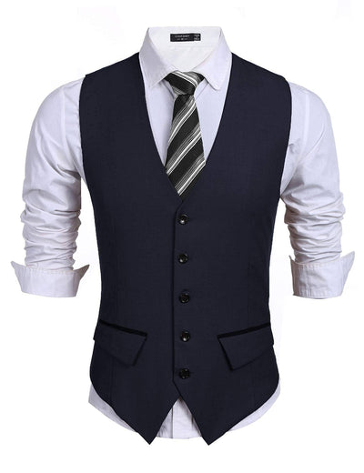 Coofandy Slim Fit Waistcoat (US Only) Vest coofandy Navy Blue S 