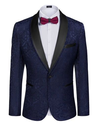 Coofandy Floral Suit Jacket (US Only) Blazer coofandy Navy Blue S 