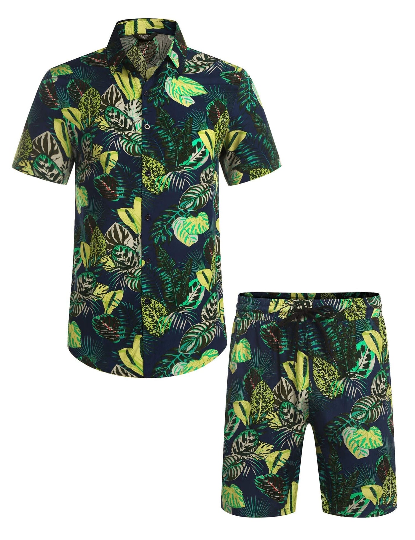 Coofandy Floral Hawaiian Sets (US Only) Sets coofandy Navy Blue S 