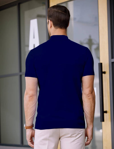 (Us Only) Turtleneck Basic Slim Fit Knitted Short Sleeve Sweater Sweaters Coofandy's 