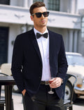 Two Button Slim Fit Blazers Retro Tuxedo Suit Jackets (US Only) Blazer coofandy Navy Blue S 