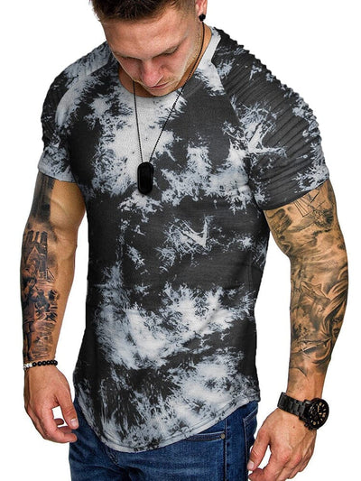 Coofandy Muscle Tie-dye Gym T-shirt (US Only) T-Shirt coofandy Black Grey Tye Die S 