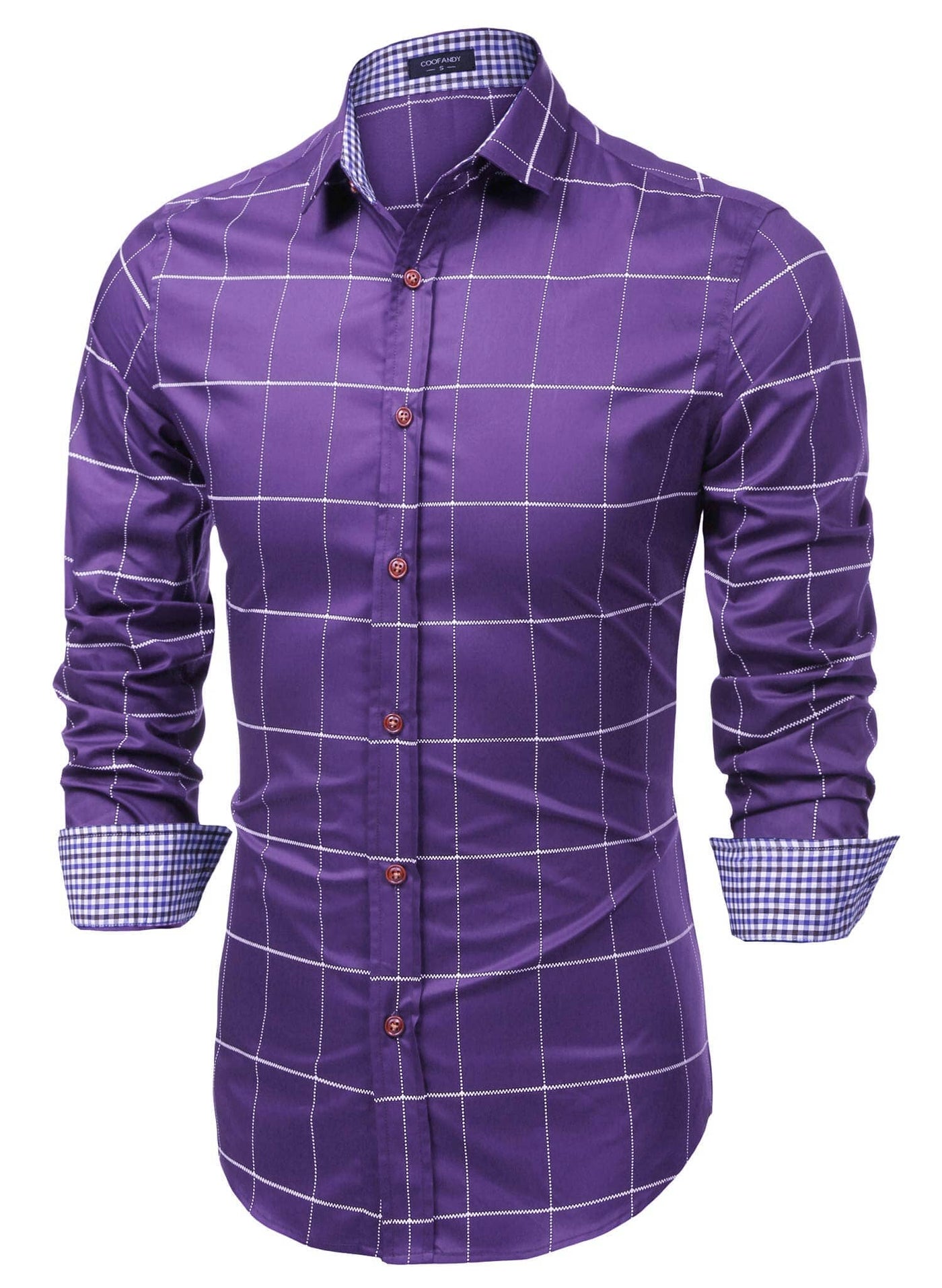 Coofandy Fashion Dress Shirt (US Only) Shirts coofandy Purple S 