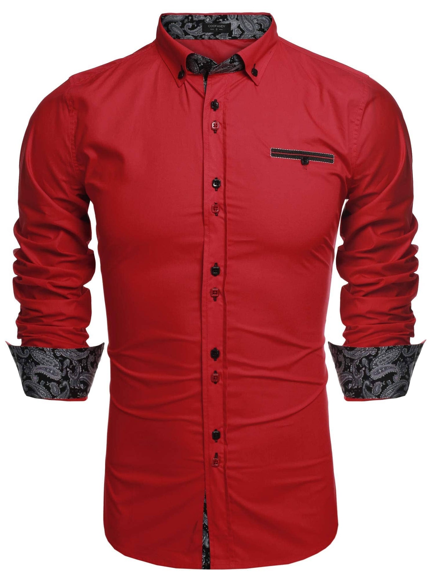 Coofandy Dress Button Down Shirts (US Only) Shirts coofandy Red S 