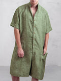 Stand Collar Cotton Linen Jumpsuit Jumpsuit coofandystore 