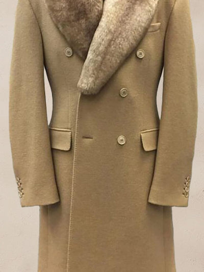 Warm Double-Breasted Tweed Coat Coat coofandy 