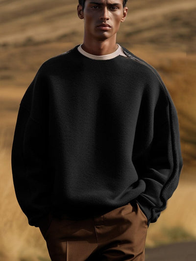 Simple Performance Tweed Sweatshirt Sweatshirts coofandy Black M 