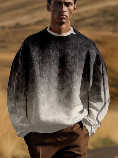 Stylish Gradient Sweatshirt with Shoulder Zip Hoodies coofandy Black M 