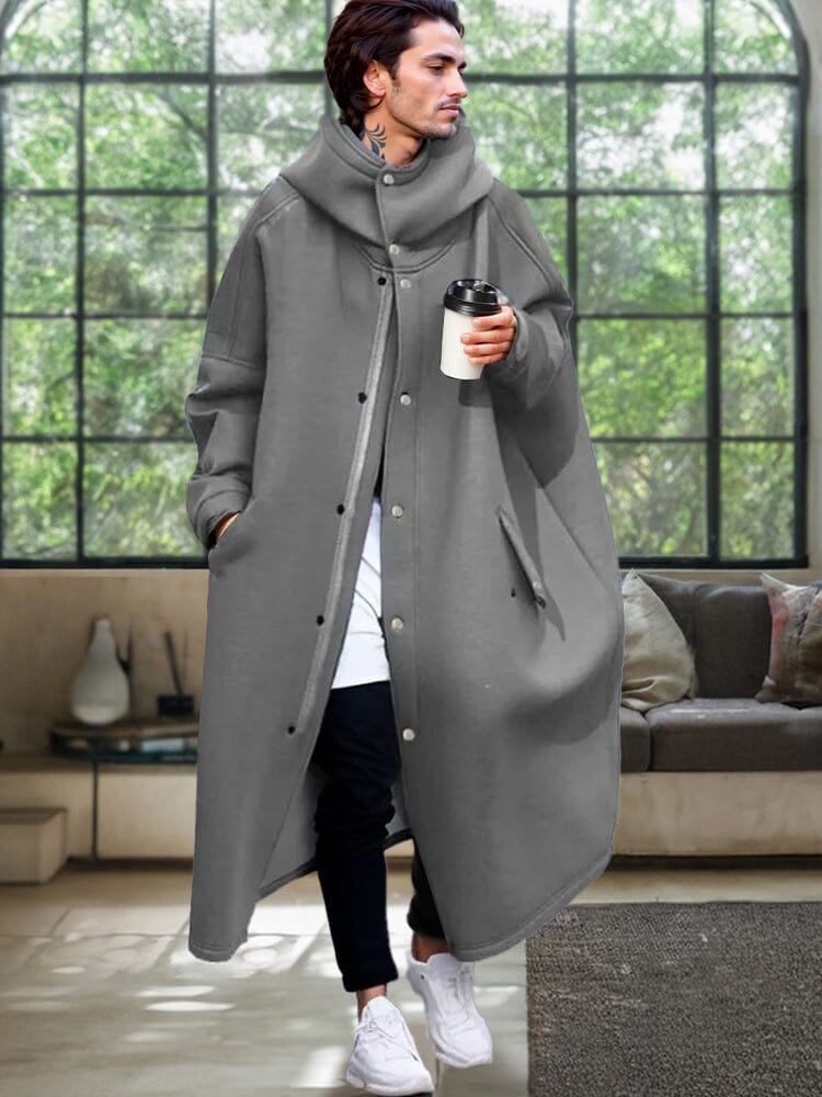 Windproof Oversized Hooded Coat Coat coofandy Grey M 