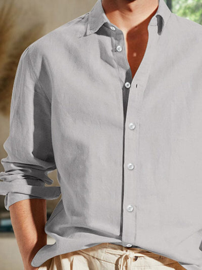 Classic Breathable Linen Blend Shirt Shirts coofandy 