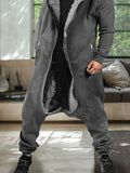 Thermal Fleece Lined Hooded Jumpsuit Jumpsuit coofandy 
