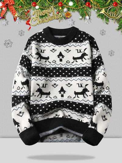 Christmas Fashion Casual Knit Sweater Sweaters coofandystore Black M 