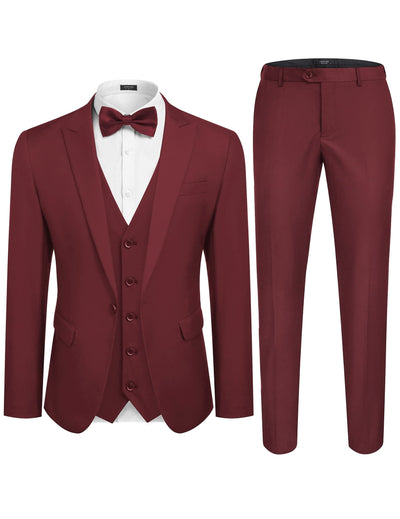 3 Piece Suits Set Tuxedo Prom Blazer Vest Pants Set (US Only) Suit Set coofandy 