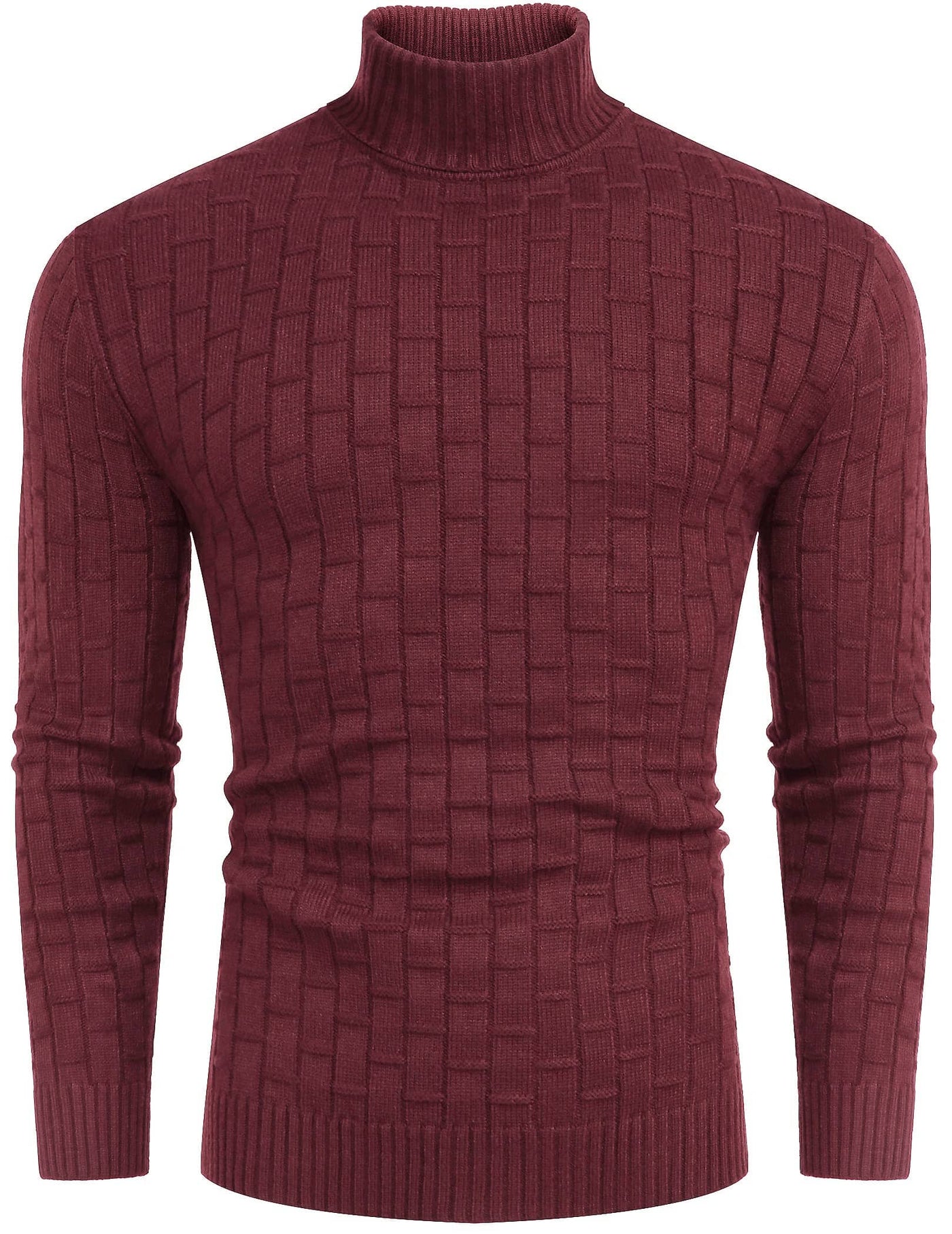 Slim Fit Turtleneck Thermal Sweaters (US Only) Sweaters coofandystore Wine Red S 