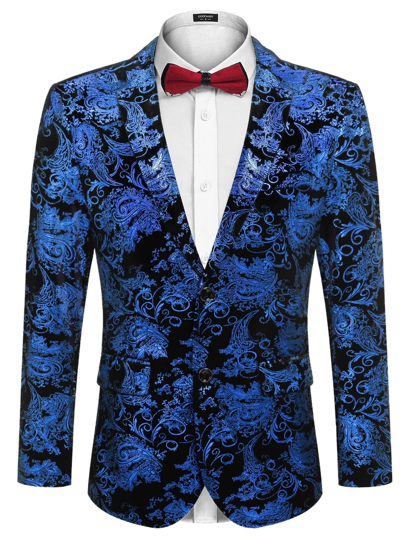 Floral Luxury Tuxedo Dinner Party Blazer (US Only) Blazer coofandy Blue S 