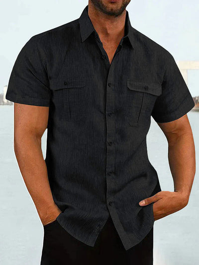 Coofandy Short Sleeve Shirt With Pockets coofandy Black M 