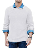 Crew Neck Slim Fit Knitted Pullover Sweater (US Only) Sweaters coofandystore White S 