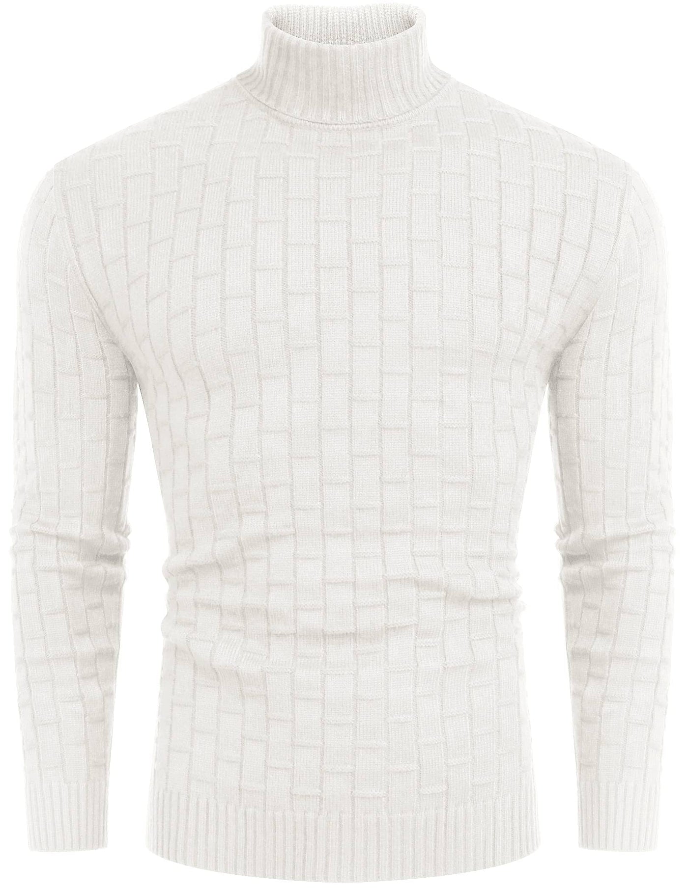 Slim Fit Turtleneck Thermal Sweaters (US Only) Sweaters coofandystore White S 