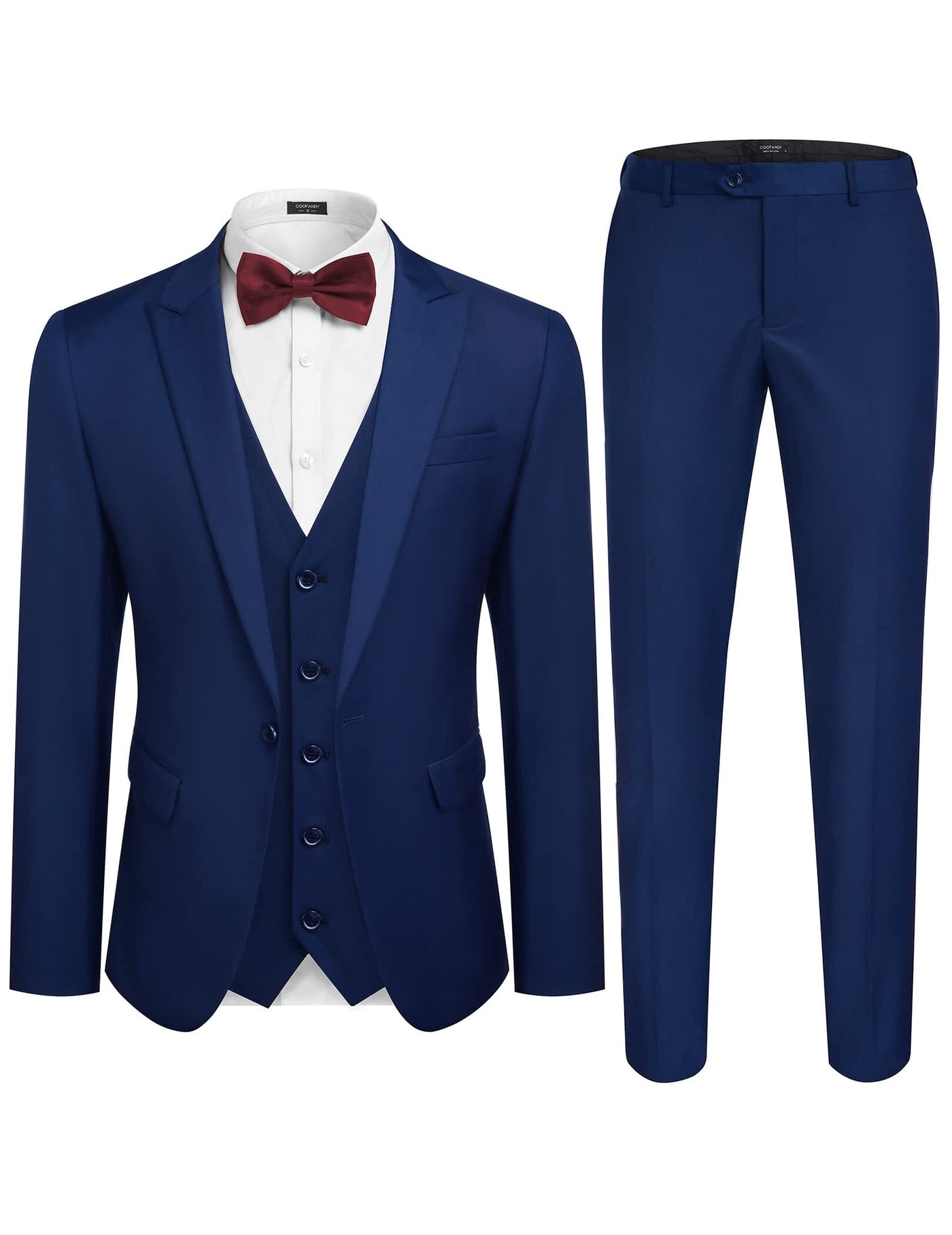 3 Piece Suits Set Tuxedo Prom Blazer Vest Pants Set (US Only) Suit Set coofandy 