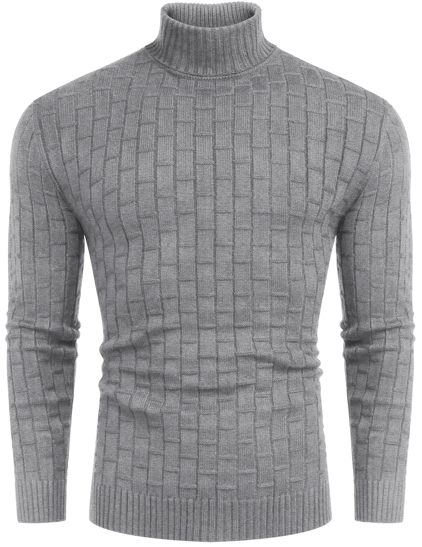 Slim Fit Turtleneck Thermal Sweaters (US Only) Sweaters coofandystore Gray S 