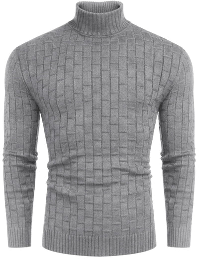 Slim Fit Turtleneck Thermal Sweaters (US Only) Sweaters coofandystore Gray S 