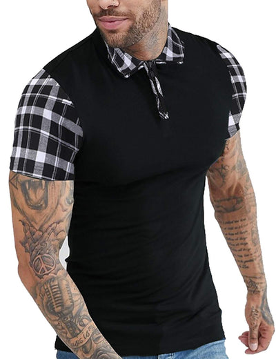 Stylish Slim Short Sleeve Polo T-shirt (US Only) Polos coofandy Black S 