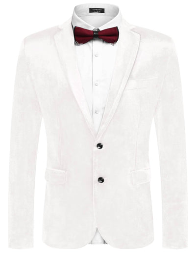 Floral Luxury Tuxedo Dinner Party Blazer (US Only) Blazer coofandy White S 