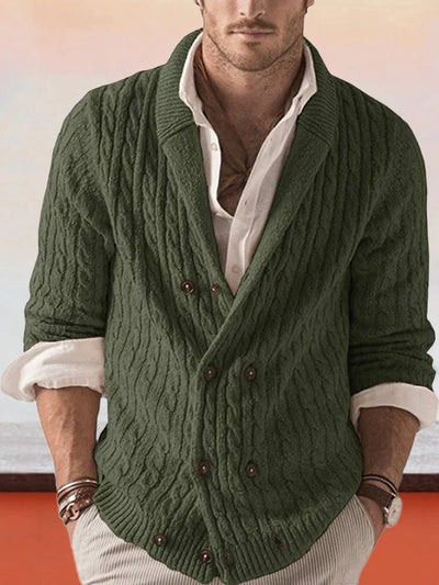 Lapel Long Sleeve Sweater Jacket Jackets coofandystore Army Green S 