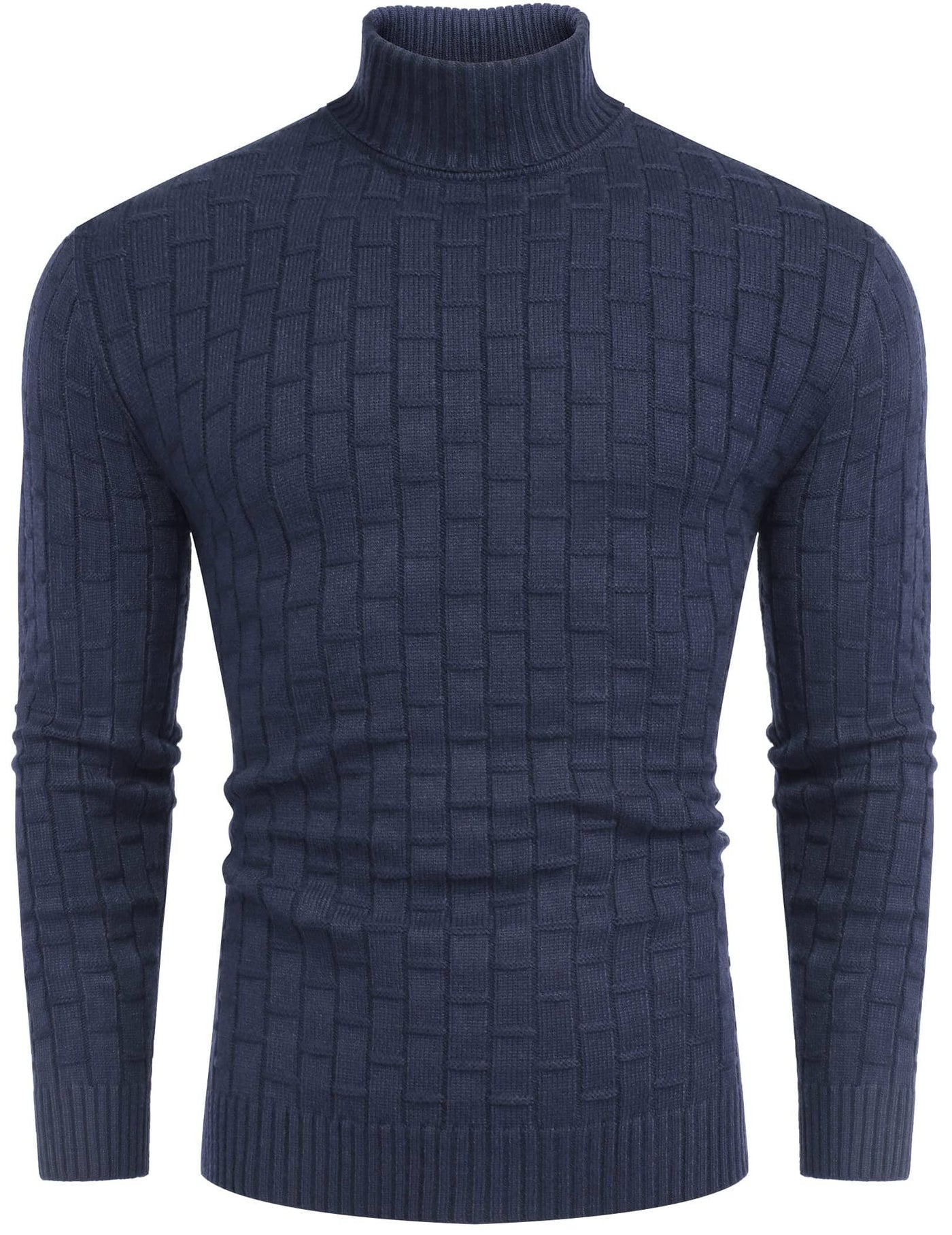 Slim Fit Turtleneck Thermal Sweaters (US Only) Sweaters coofandystore Navy Blue S 