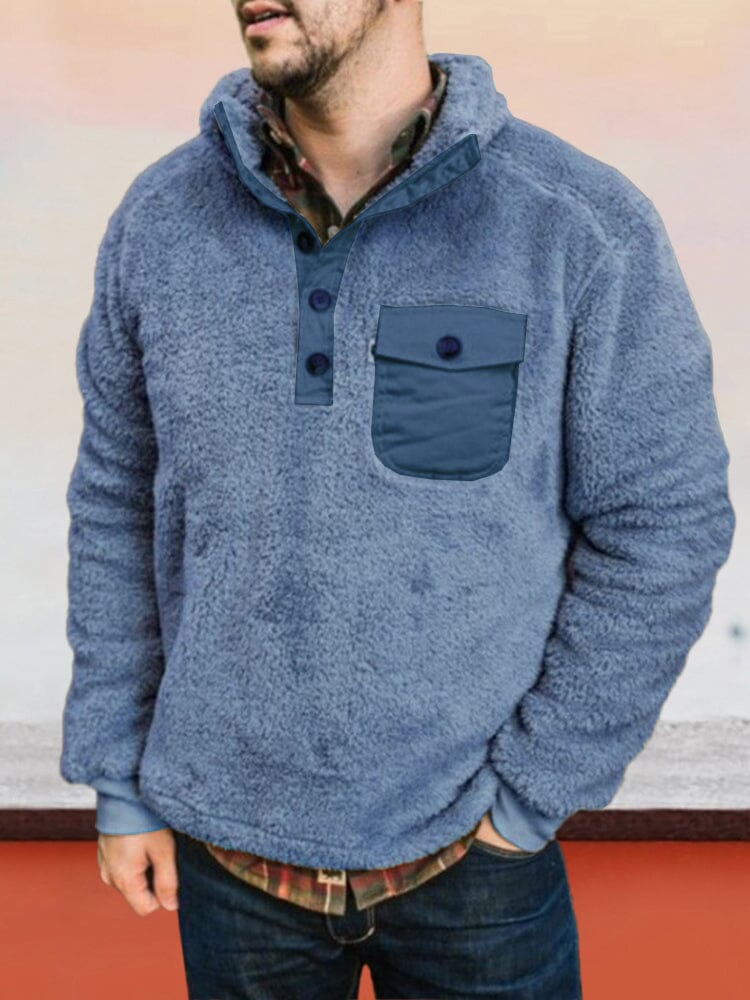 Cardigan Plush Flannelette Sweater Jacket Jackets coofandystore Blue S 